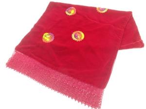 ビロードリボン刺繍花模様ショール